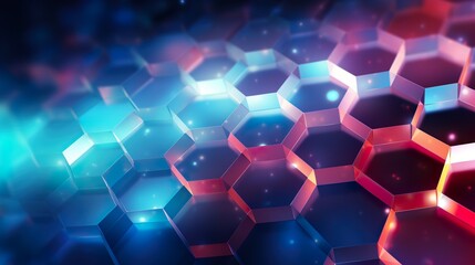 Wall Mural - abstract technological hexagonal background. 3d rendering watercolor