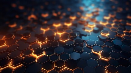 Wall Mural - abstract technological hexagonal background. 3d rendering watercolor