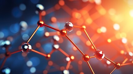 Wall Mural - abstract nano molecular structure. science chemistry atom