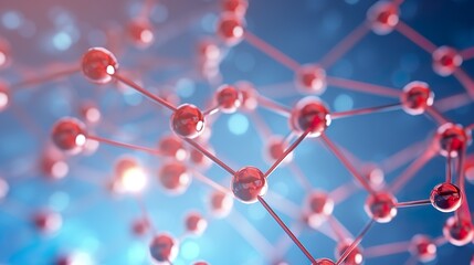 Wall Mural - abstract nano molecular structure. science chemistry atom