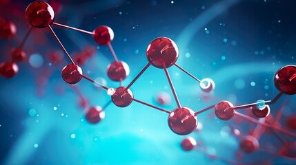 Wall Mural - abstract nano molecular structure. science chemistry atom