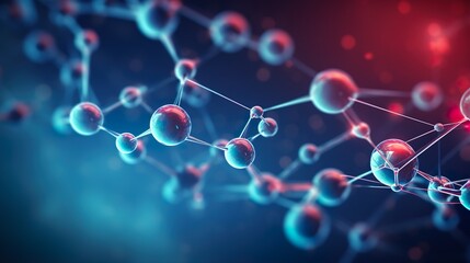 Wall Mural - abstract nano molecular structure. science chemistry atom