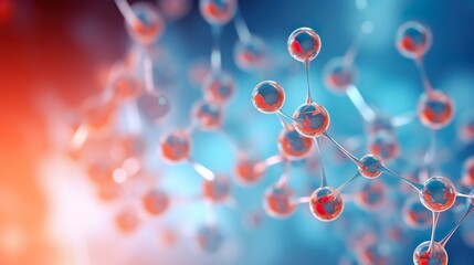 Wall Mural - abstract nano molecular structure. science chemistry atom