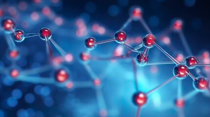 Wall Mural - abstract nano molecular structure. science chemistry atom