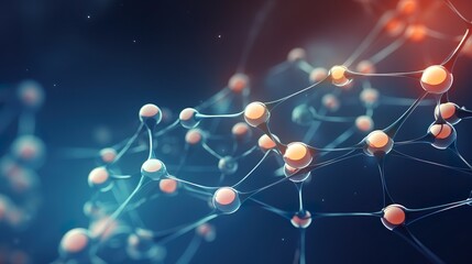 Wall Mural - abstract nano molecular structure. science chemistry atom