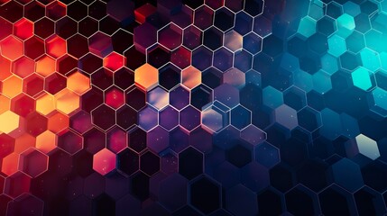 Wall Mural - abstract technological hexagonal background. 3d rendering watercolor
