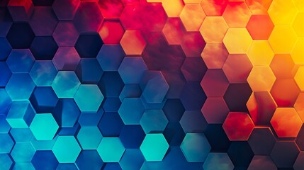 Wall Mural - abstract technological hexagonal background. 3d rendering watercolor
