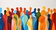 © RPL-Studio - Colorful silhouettes of a diverse and multicultural community. Illustration of a multiethnic group of people.