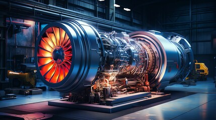 industrial steam turbine at the workshop