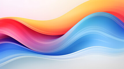 Fototapete - Generative AI : Colorful template banner with gradient color. Design with liquid shape.