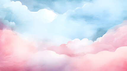 Poster - Generative AI : Vector illustration of fantasy sky background and pastel color.