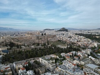 Sticker - Aerial view of the Acropolis of Athens in the daytime. Greece.