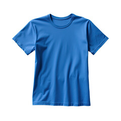 Canvas Print - Front view of a plain blue shirt mockup isolated on transparent, serving as a template for tshirt design, ready to be printed.