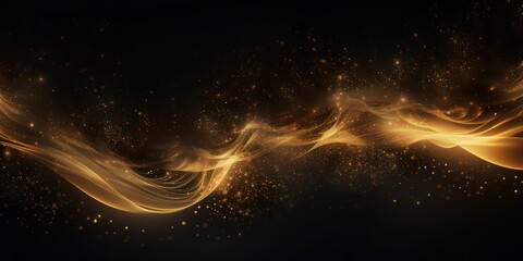 abstract luxury swirling gold background with gold particle. christmas golden light shine particles 