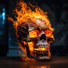 Halloween Skull With Fire