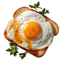 Top View Fried Egg On Toasted Bread Sandwich With Fried Egg Transparent Background, Png