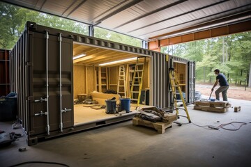 construction process of tiny container house step-by-step transformation of shipping container to st