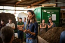 Waste Reduction Advocate Leads A Composting And Sustainable Living Workshop, Waste Management