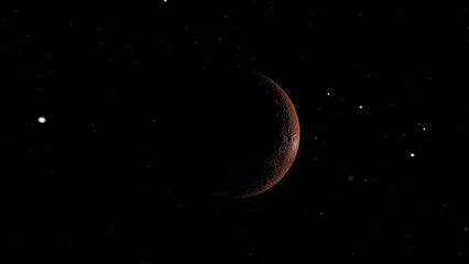 Sticker - 3D rendered animation of the planet Mars isolated on the empty dark black space background