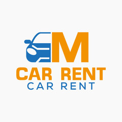 Wall Mural - Letter M Rent Car Logo Design Template. Automotive Car Logo Symbol
