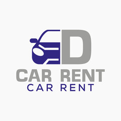 Wall Mural - Letter D Rent Car Logo Design Template. Automotive Car Logo Symbol