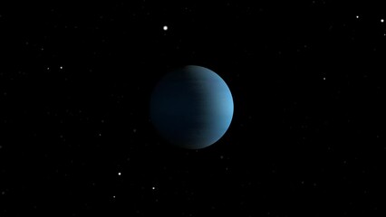 Wall Mural - 3d rendered animation of the planet neptune isolated on the empty black background