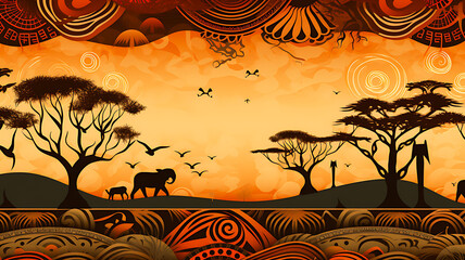 Wall Mural - Abstract background from african create with generative AI