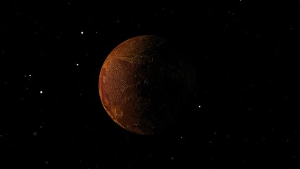 Wall Mural - 3d rendered animation of the planet venus isolated on the empty black background