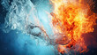 © wernerimages - water and fire colliding, ai generated