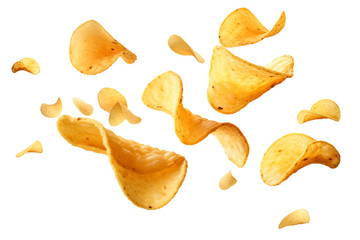 Wall Mural - potato chips isolated on white