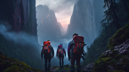 Poster - People traveling in the forest