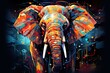 Background with colorful elephant