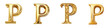 © DigitalParadise - Golden alphabet, logotype, letter P isolated on a transparent background