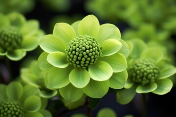 green flower close up