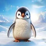 Fototapeta Zwierzęta - cute penguin cartoon style