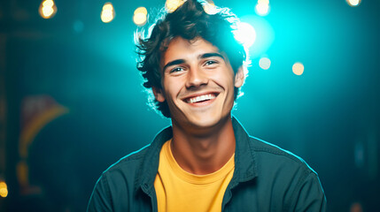 portrait smiling happy young man