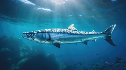 Wall Mural - Barracuda in the water