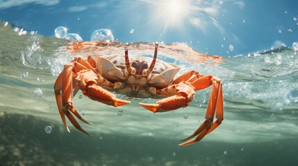 crab in the water