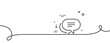 Text message line icon. Continuous one line with curl. Chat comment sign. Speech bubble symbol. Text message single outline ribbon. Loop curve pattern. Vector
