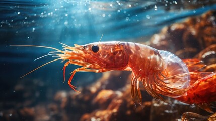 Wall Mural - Shrimp in the water