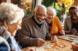 Puzzle Pursuits: Multiethnic Seniors Embrace Teamwork.