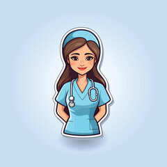 Female nurse wearing uniform cute