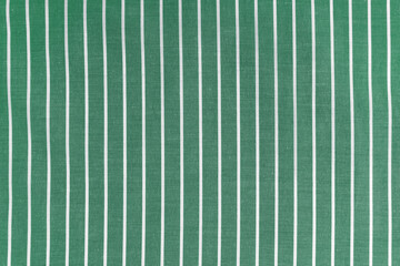 striped green white fabric texture background wtih copy space. shirt fabric, tablecloth textile, gar