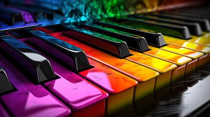 piano keys spectrum multicolored.