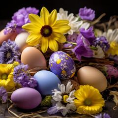  easter eggs with flowers