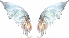 Colorful Fantasy Fairy Wings Isolated On White Background.