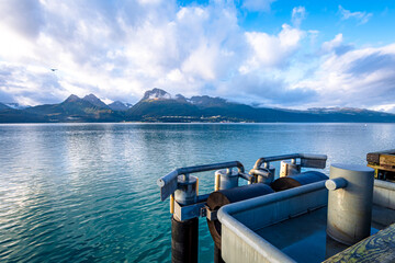 Wall Mural - Kelsey Dock or Valdez Ferry Terminal in Valdez, Alaska at sunrise.