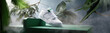 kids junior sport sneaker shoes banner for footwear commercials and retail offers as wide poster with copyspace area - generative ai