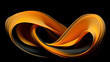 © SHOTPRIME STUDIO - Gold line banner abstract yellow design shape wave background black light bright art curve illustration