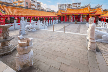 Sticker - Nagasaki, Japan - Nov 28 2022: Confucius Shrine (Koshi-byo) built in 1893 by Nagasaki's Chinese community dedicated to the revered Chinese philosopher Confucius in Japan